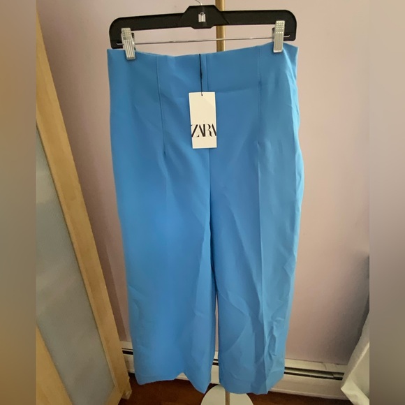 Zara Blue Trousers high waist - Picture 2 of 4